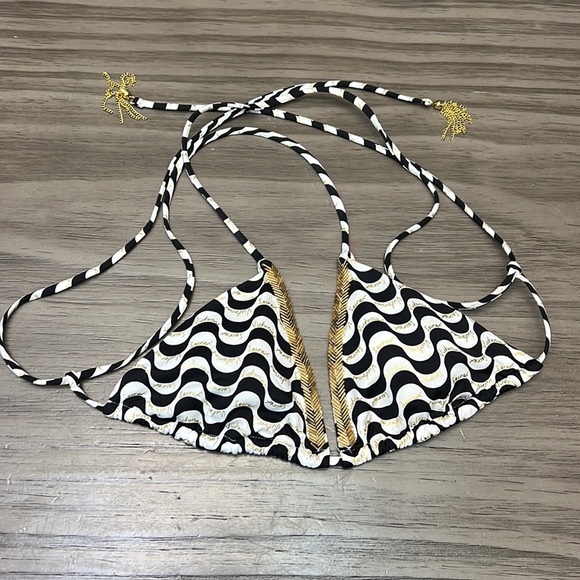 VICTORIA’S SECRET BLACK WHITE GOLD BIKINI SMALL - Picture 2 of 15